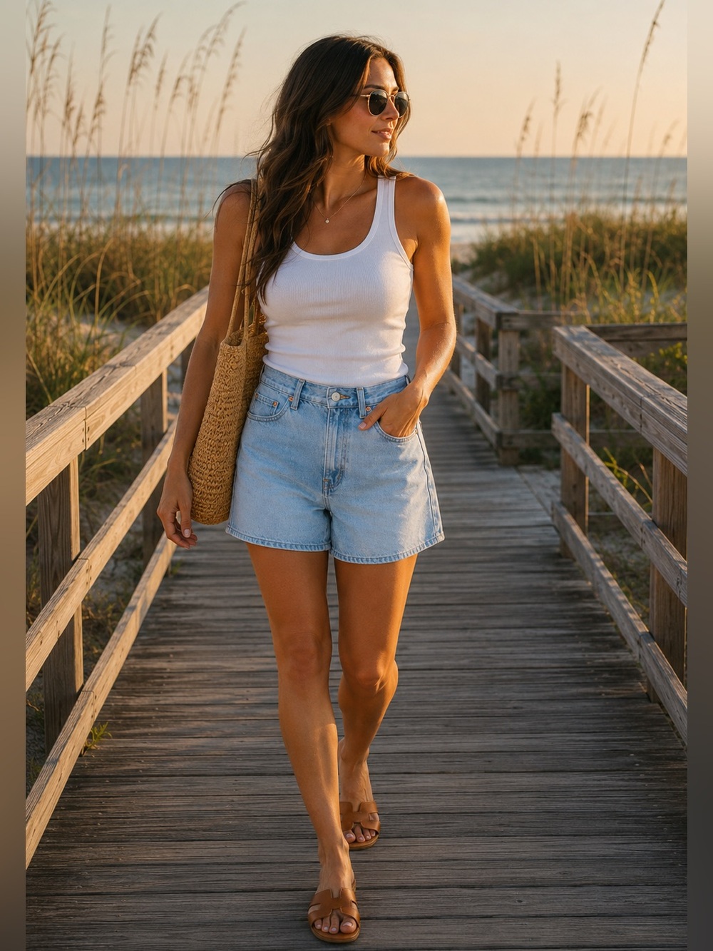 Levi's High Baggy Linen+ Denim Lightweight Shorts Light Blue Wash NWT 27 - Picture 1 of 11